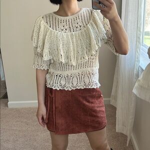 Zara ruffle knot top. M